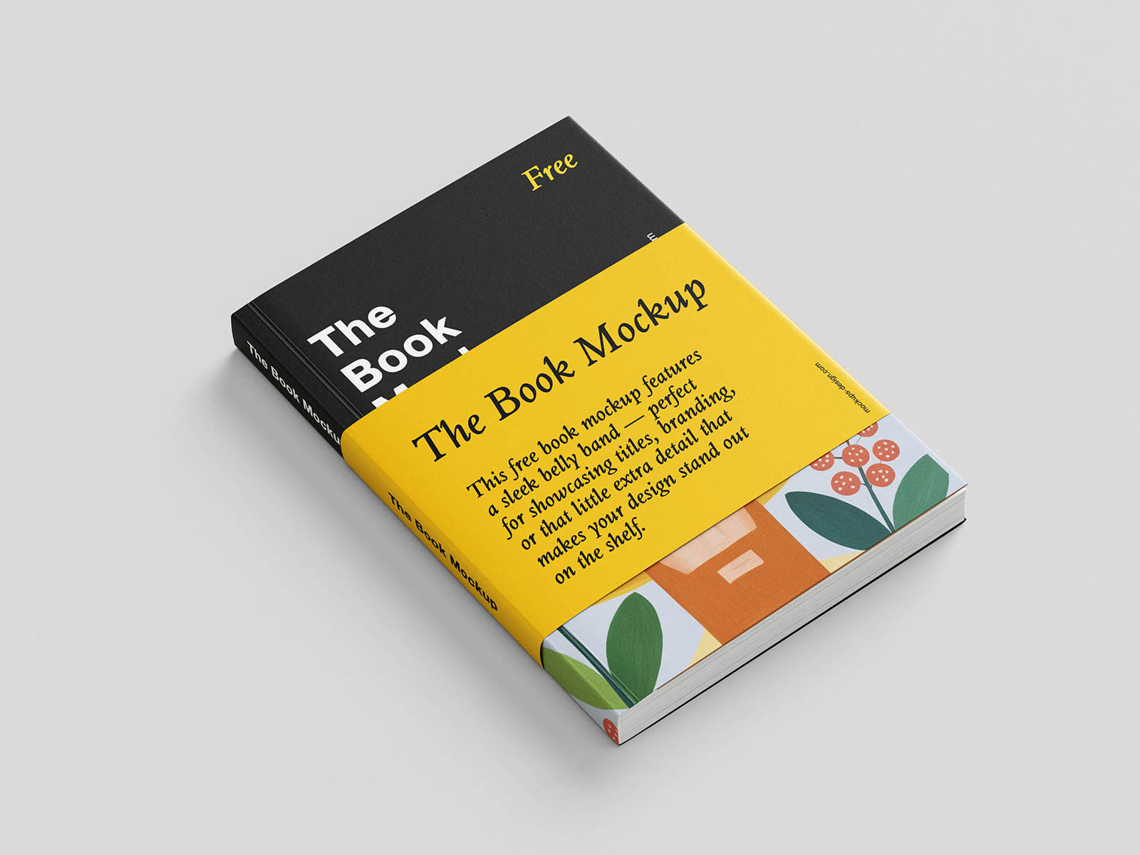 Free Elegant Belly Band Book Mockup PSD Template