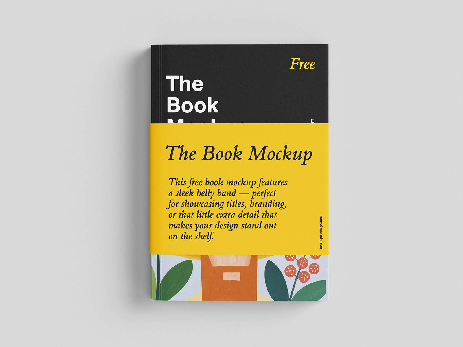 Free Elegant Belly Band Book Mockup PSD Template