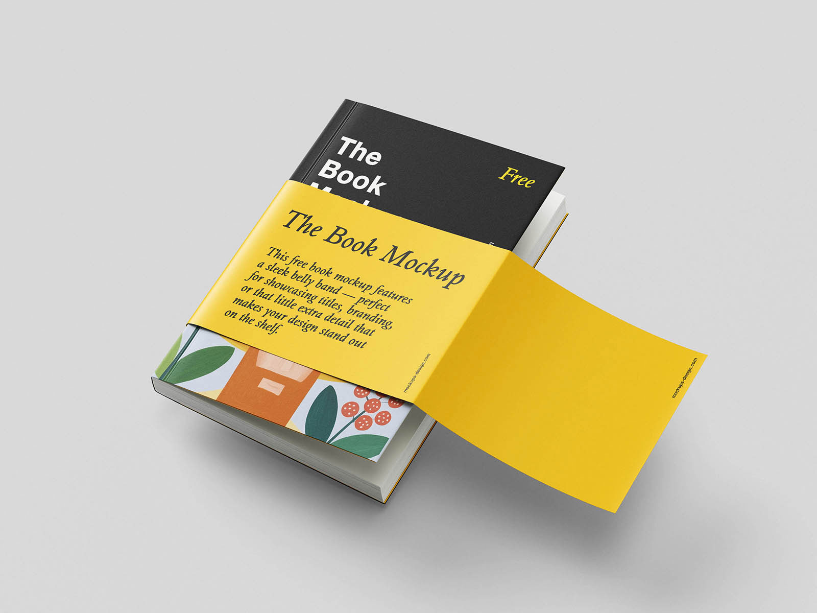 Free Elegant Belly Band Book Mockup PSD Template