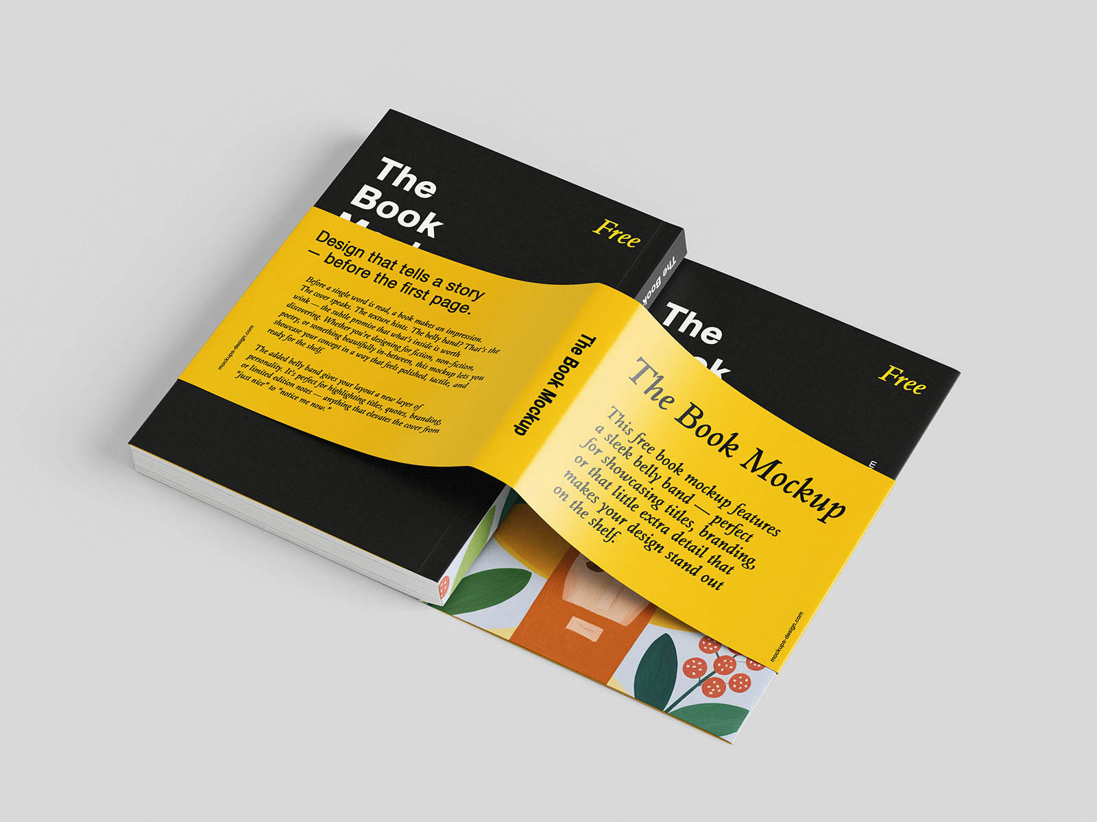 Free Elegant Belly Band Book Mockup PSD Template