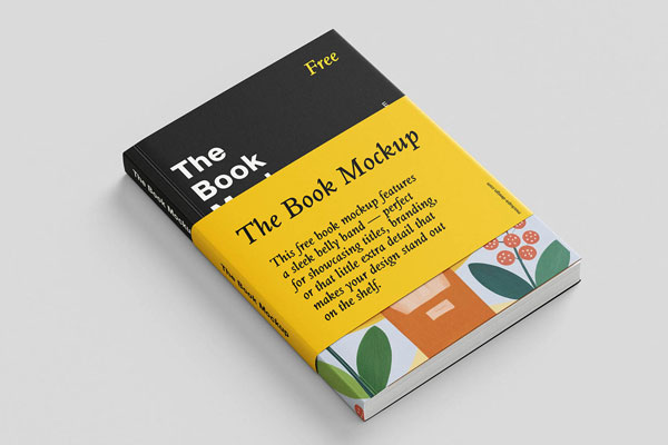 Free Elegant Belly Band Book Mockup PSD Template