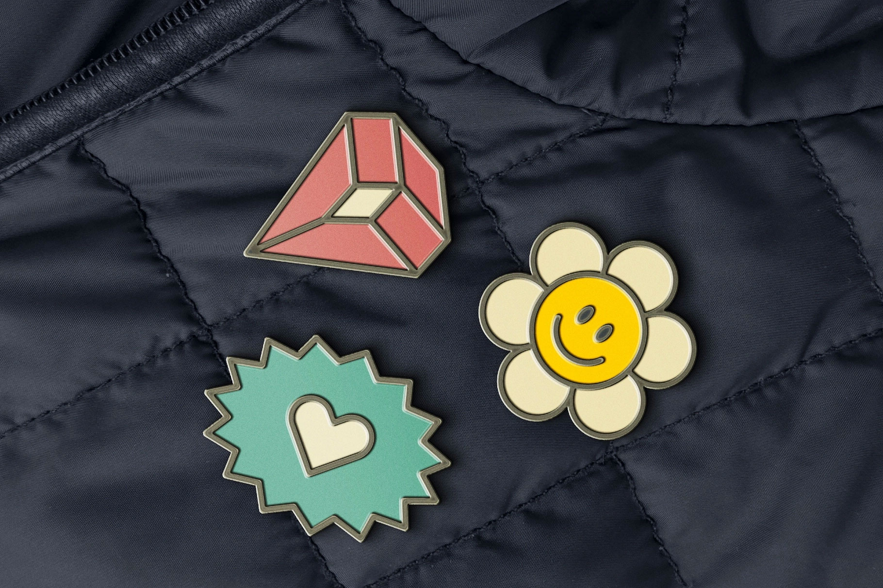 Free Enamel Pin Jacket Mockup PSD Template