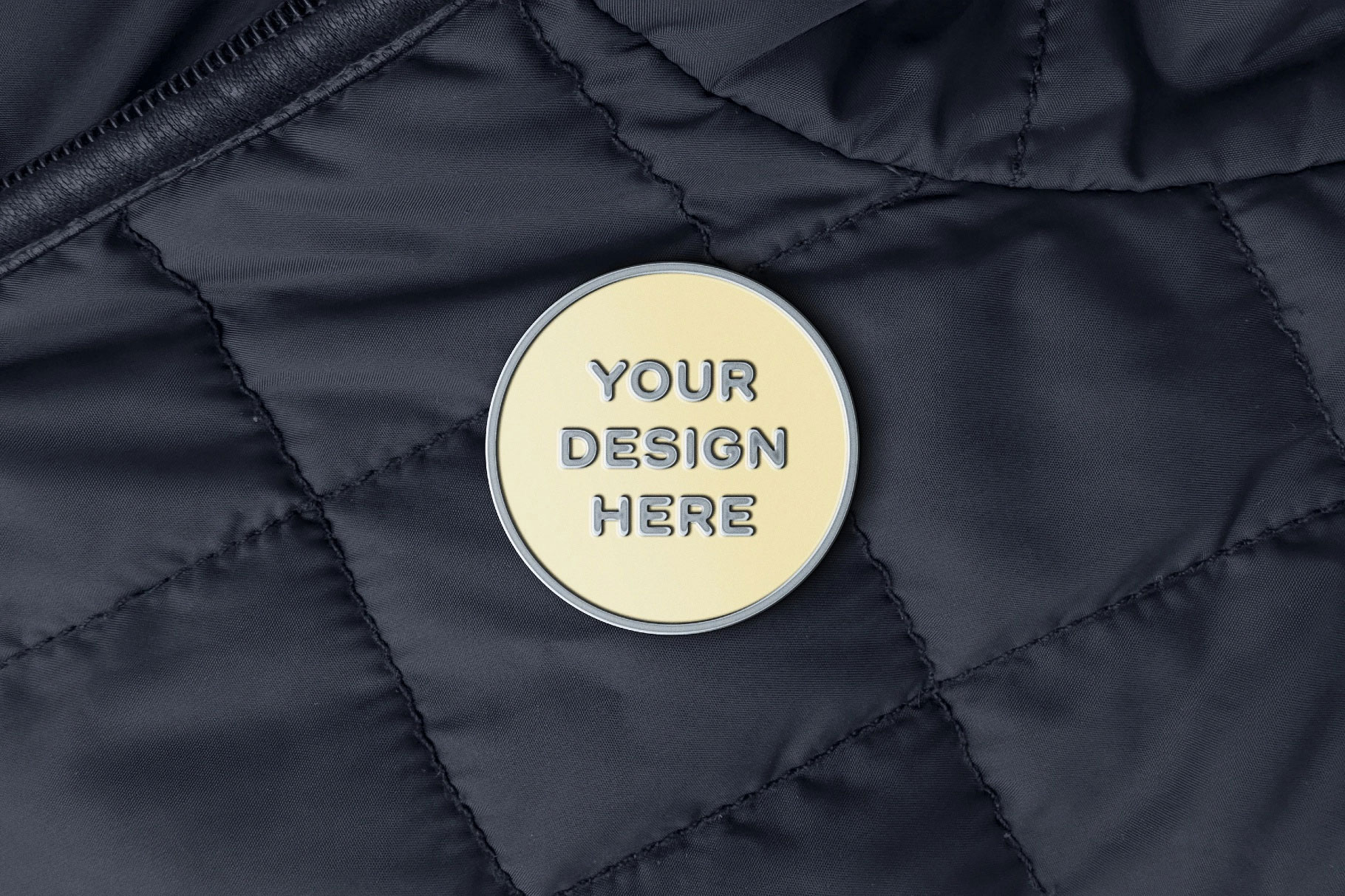 Free Enamel Pin Jacket Mockup PSD Template