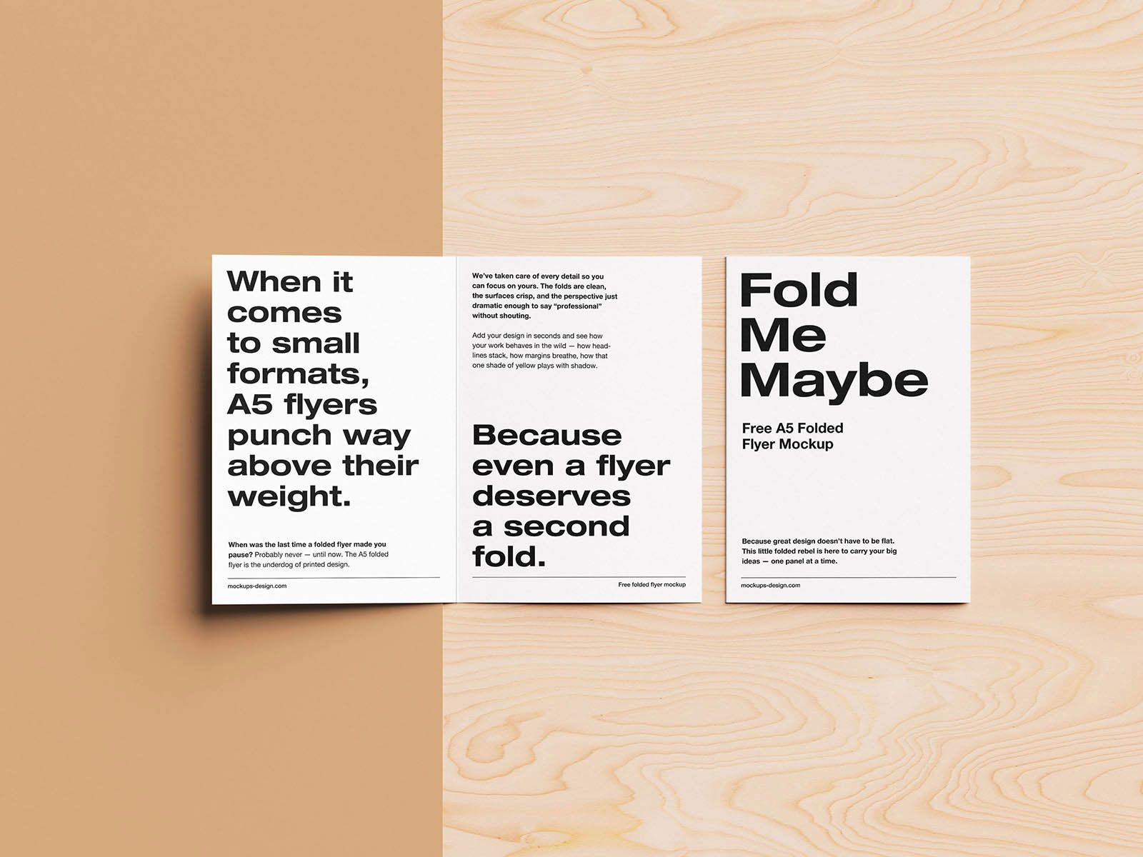Free Folded A5 Flyer Mockup PSD Template