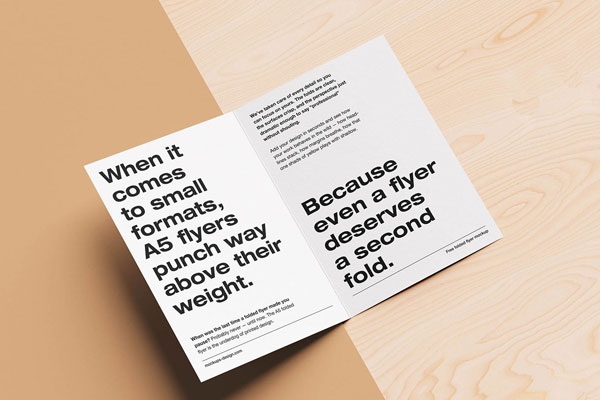 Free Folded A5 Flyer Mockup PSD Template