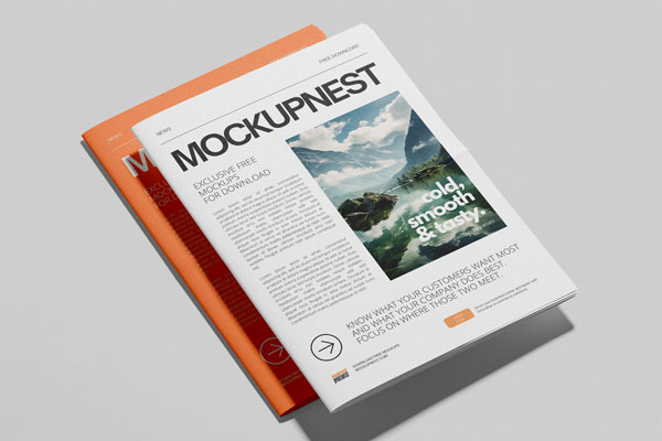 Free Folded Newspaper Mockup PSD Template