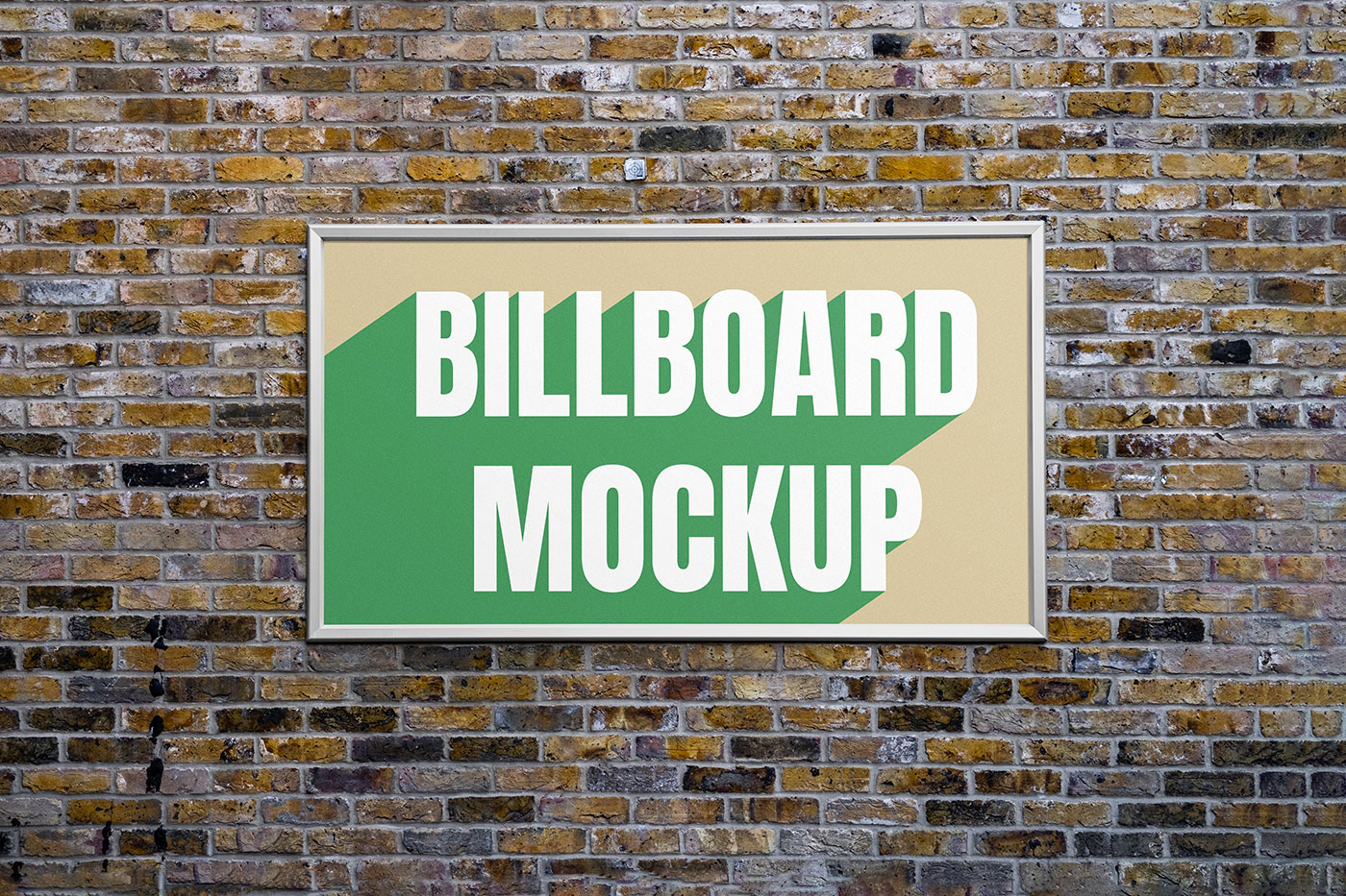 Free Frame Billboard on Brick Wall Mockup PSD Template