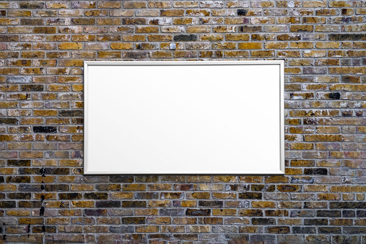 Free Frame Billboard on Brick Wall Mockup PSD Template