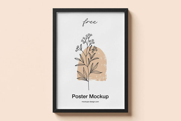 Free Frame Poster Mockup PSD Template