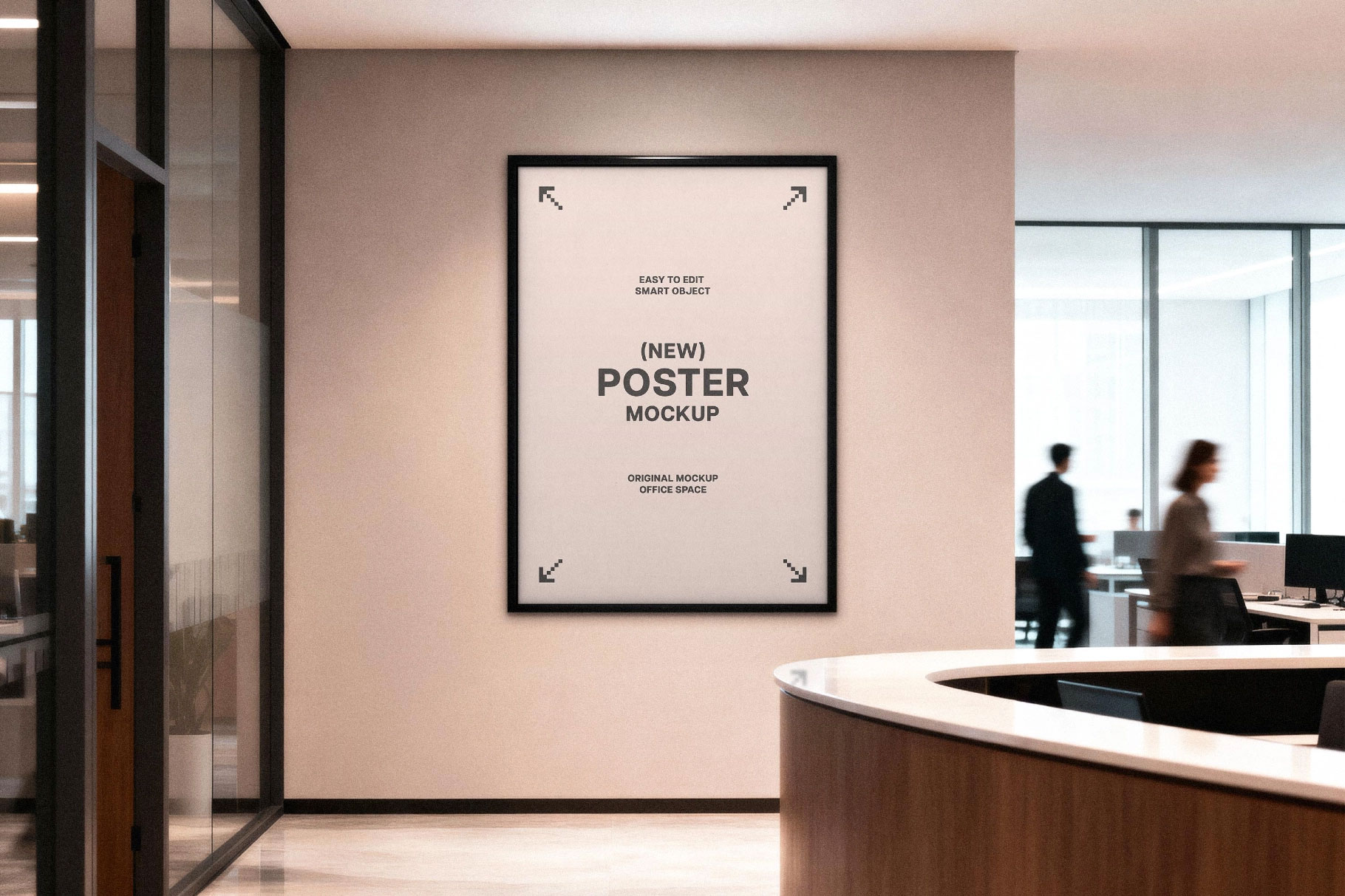Free Framed Office Poster Mockup PSD Template
