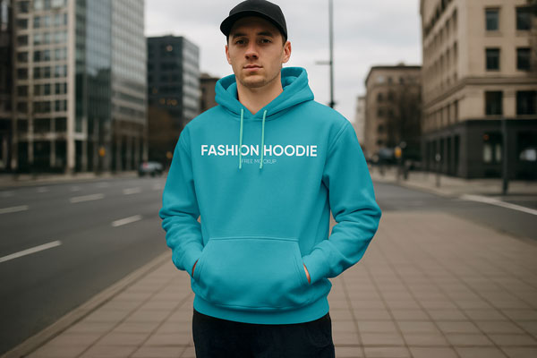Free Front View Hoodie Mockup PSD Template