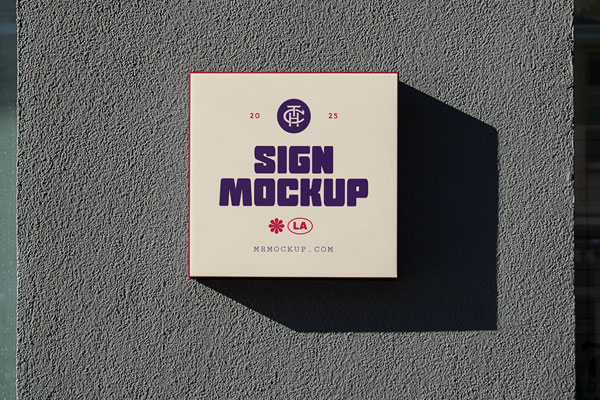 Free Front View Street Sign Mockup PSD Template