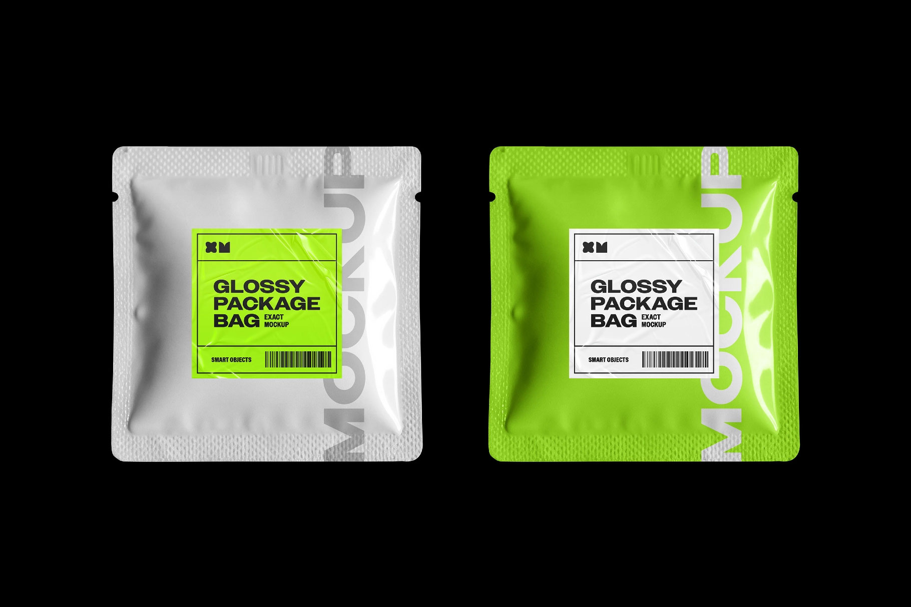 Free Glossy Sachet Bag Mockup PSD Template