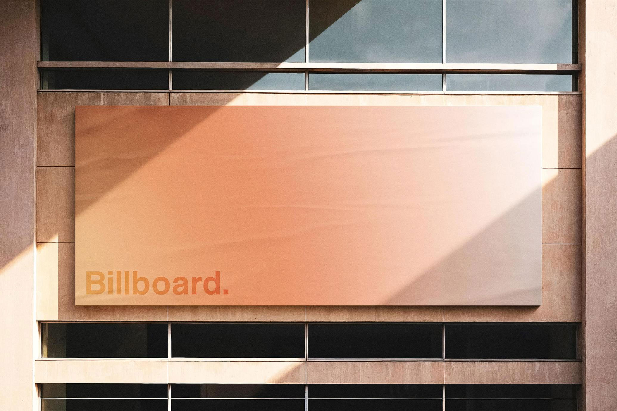 Free Glued Building Billboard Mockup PSD Template
