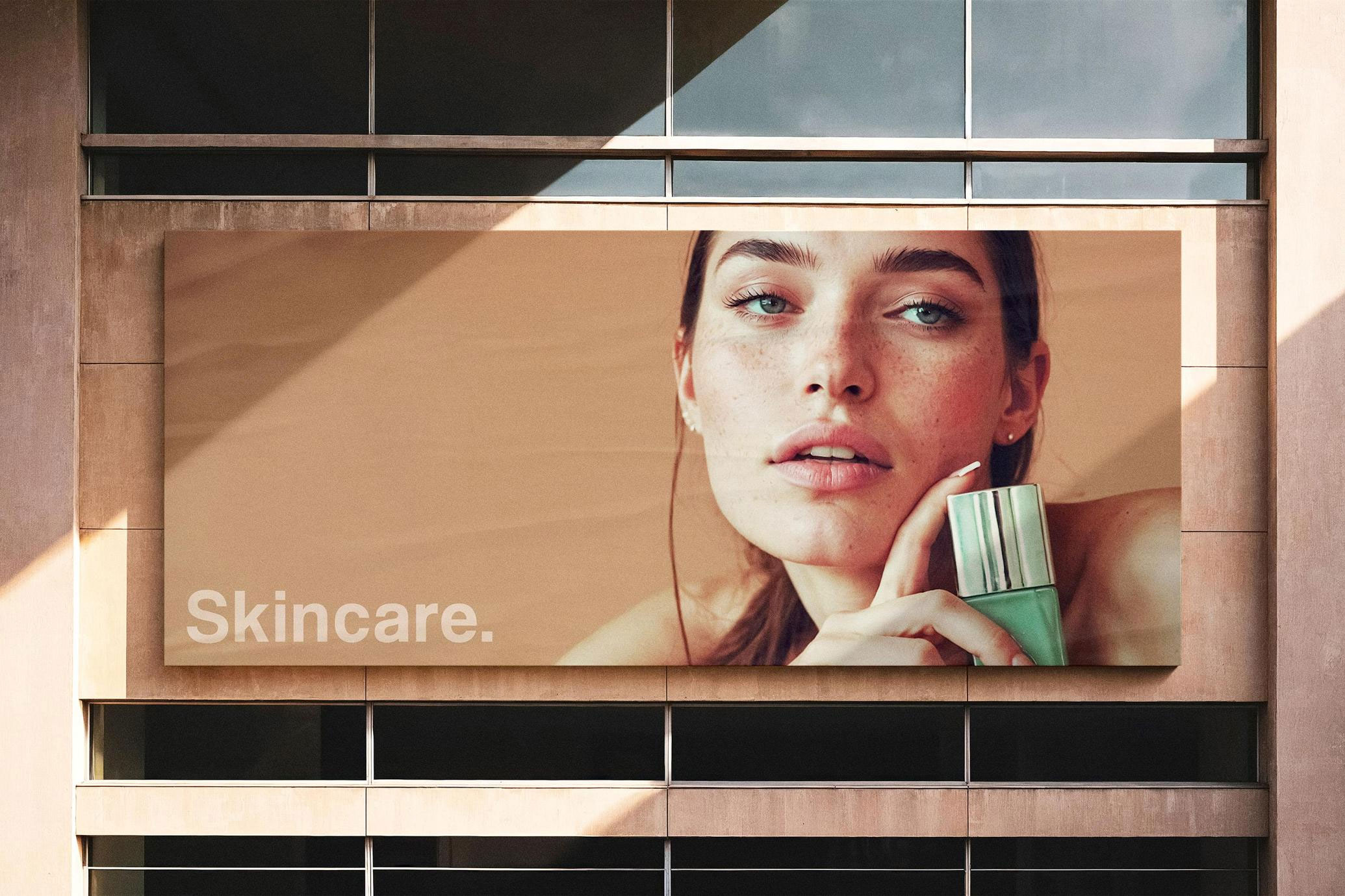 Free Glued Building Billboard Mockup PSD Template