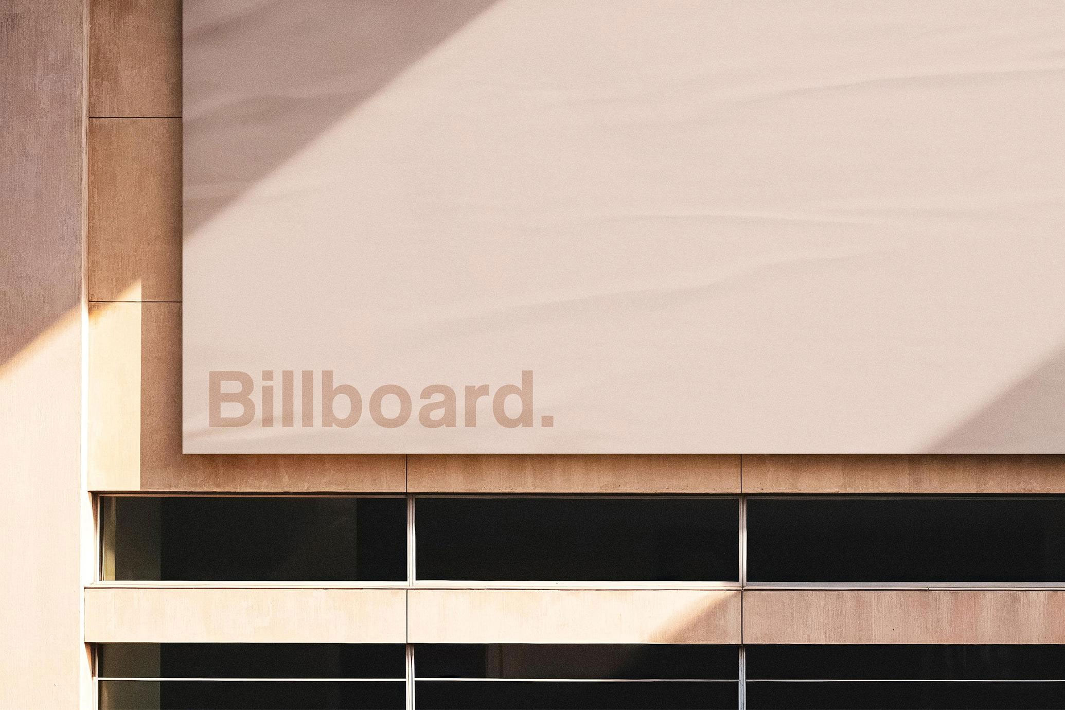 Free Glued Building Billboard Mockup PSD Template
