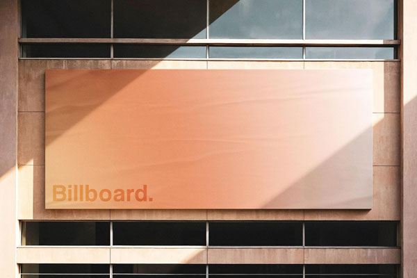 Free Glued Building Billboard Mockup PSD Template