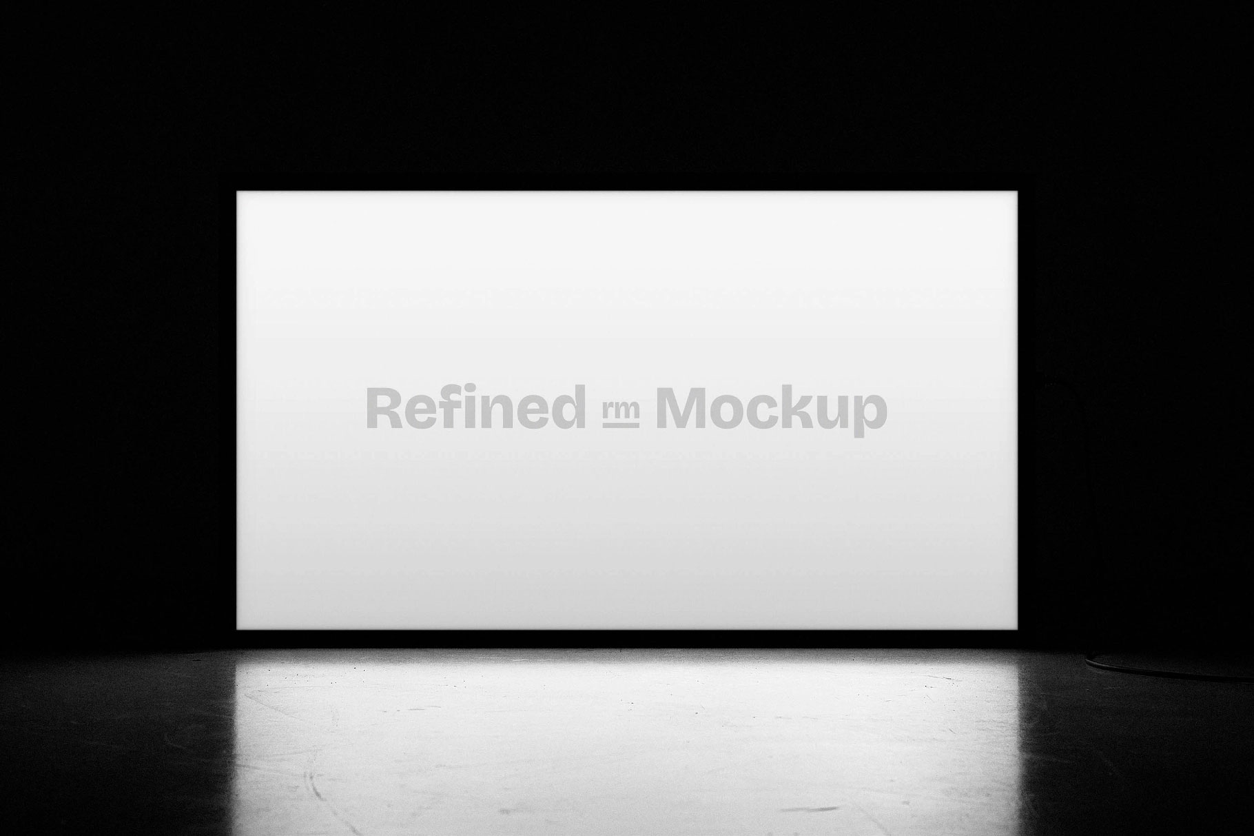 Free Horizontal Lightbox Screen Mockup PSD Template