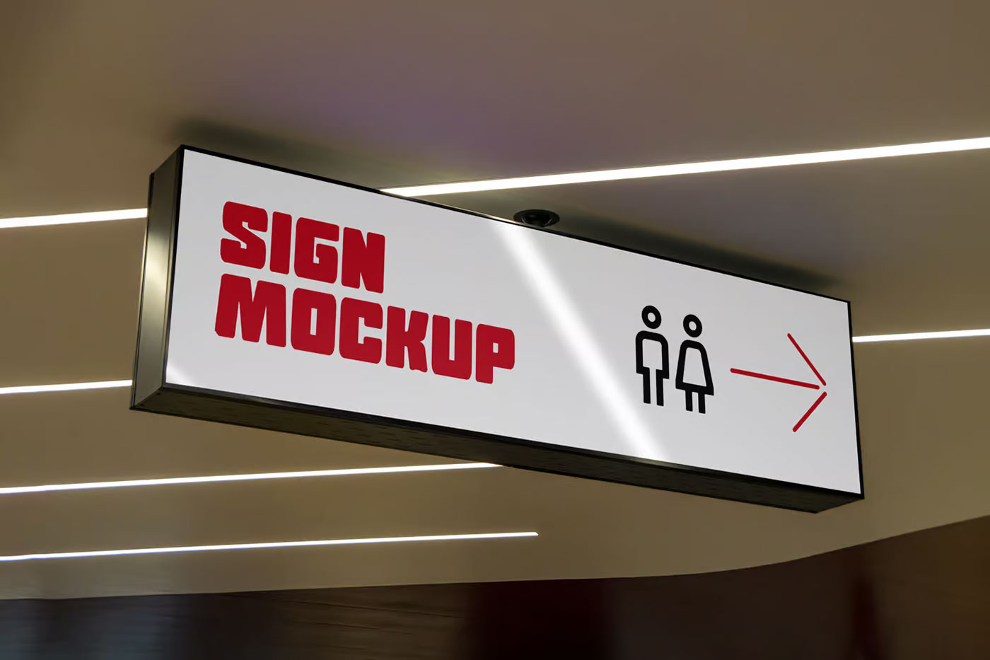 Free Horizontal Signage Mockup PSD Template