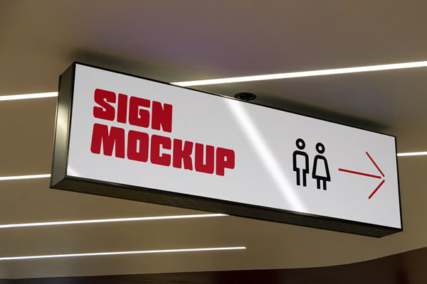 Free Horizontal Signage Mockup PSD Template
