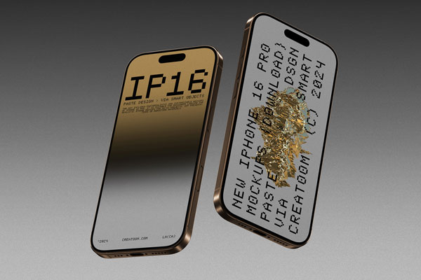 Free iPhone 16 Pro Mockups Front View PSD Template