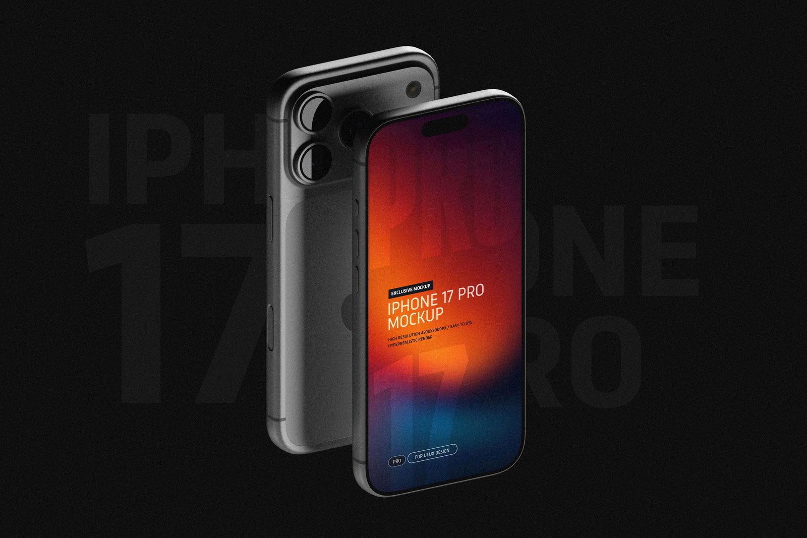 Free iPhone 17 Pro Mockup PSD Template