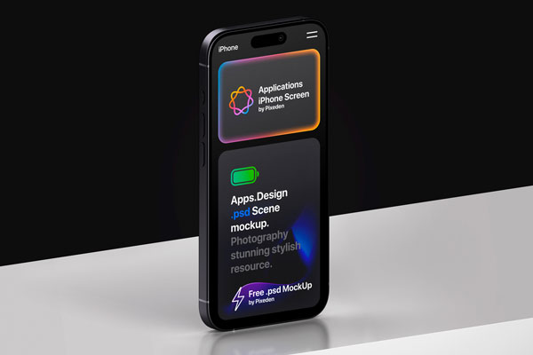 Free iPhone Pro Showcase App Screen Mockup PSD Template