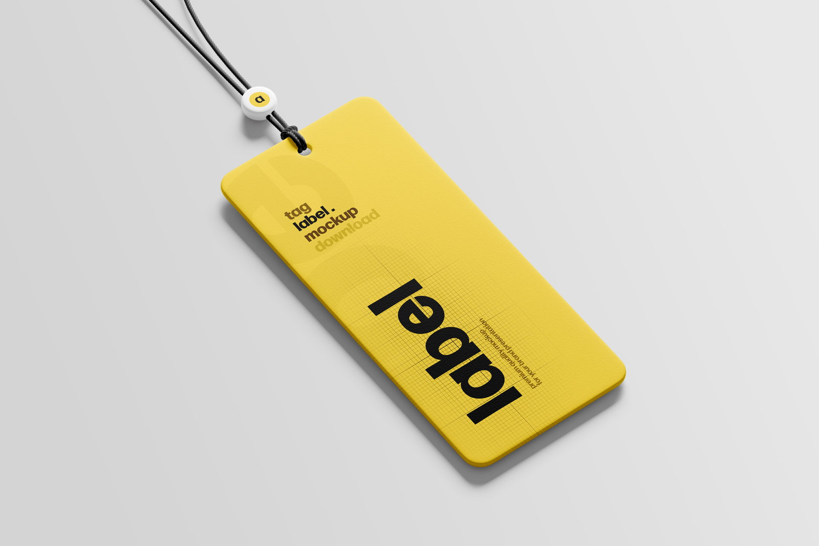Free Label Tag Mockup Perspective View PSD Template