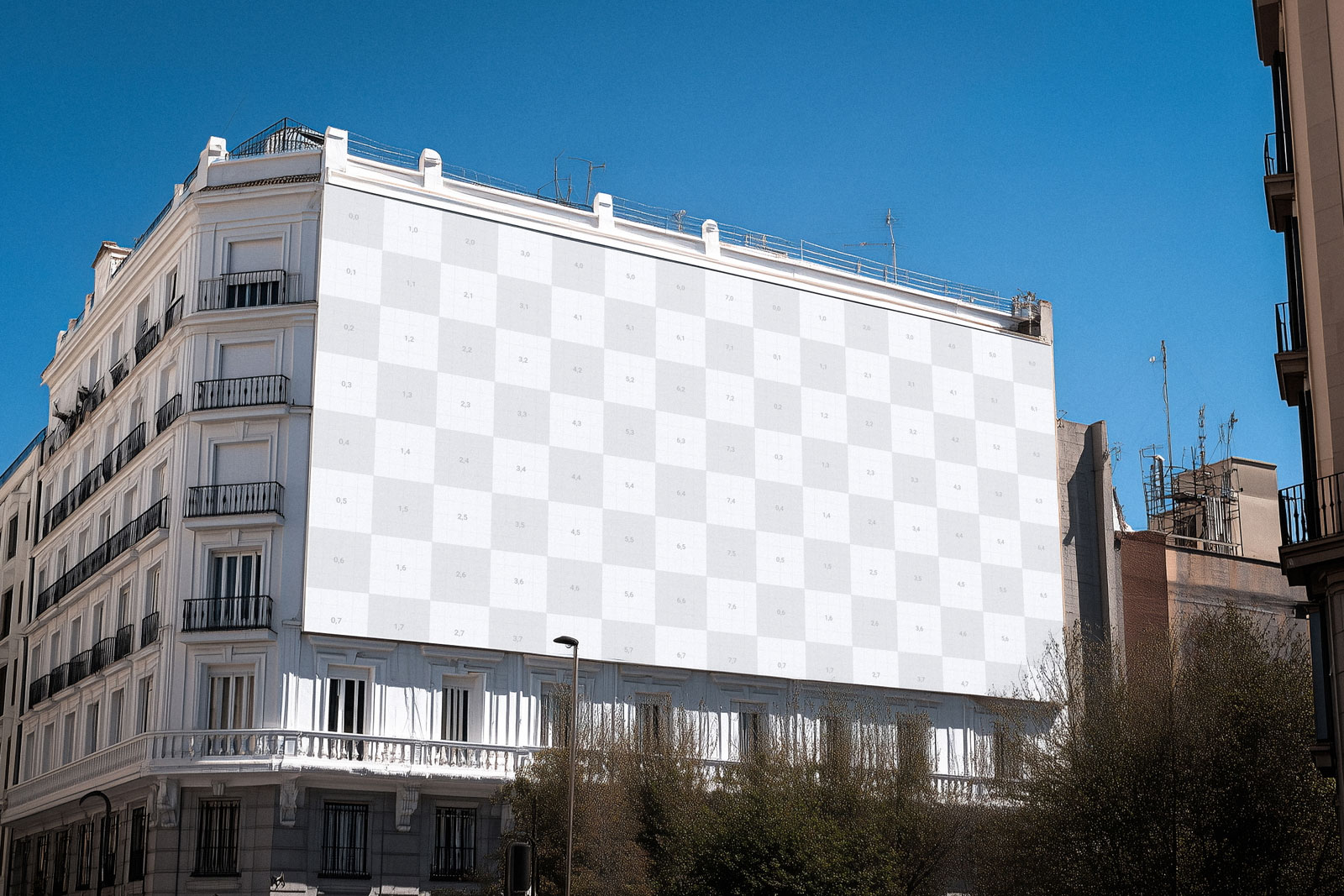 Free Large Billboard on Building Mockup PSD Template