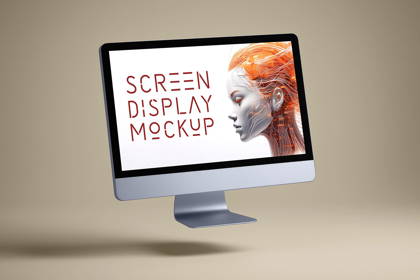 Free Levitating iMac Mockup PSD Template