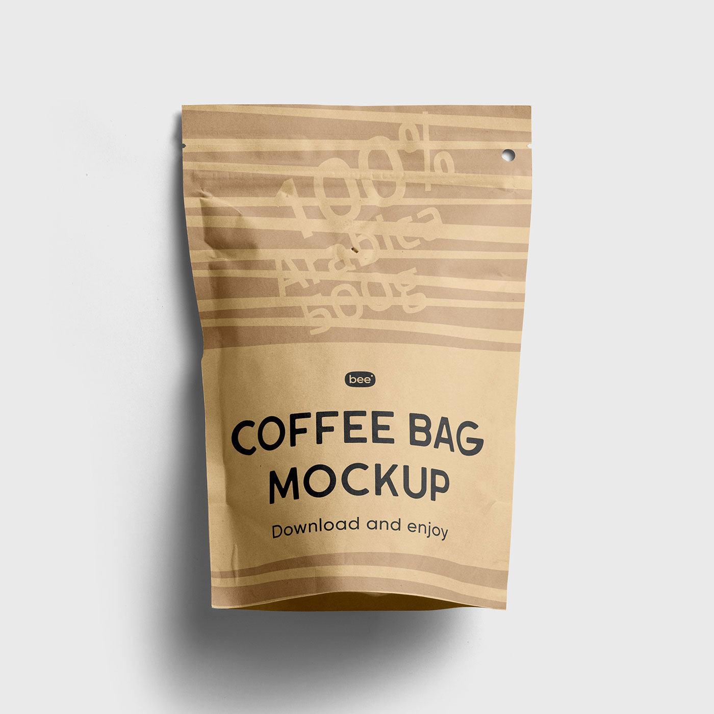 Free Lying Coffee Bag Mockup PSD Template