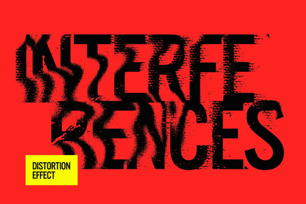 Free Messy Distortion Effect / Logo Mockup PSD Template