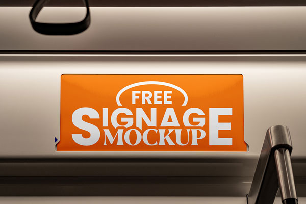 Free Metro Advert Sign Mockup PSD Template