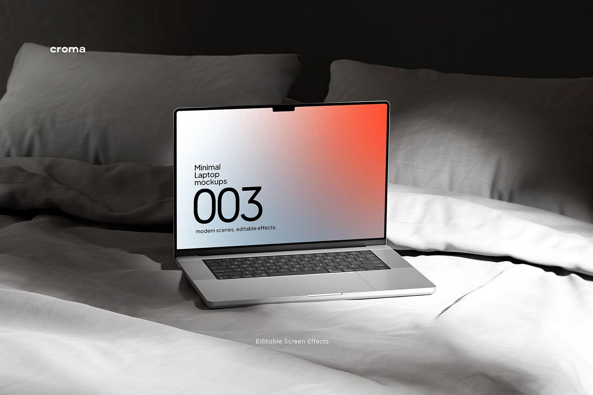 Free Minimal MacBook Mockup PSD Template