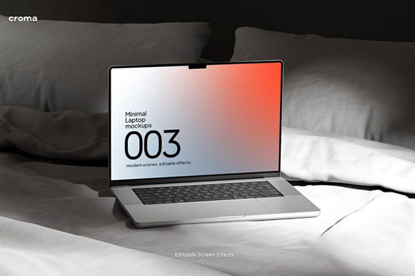 Free Minimal MacBook Mockup PSD Template