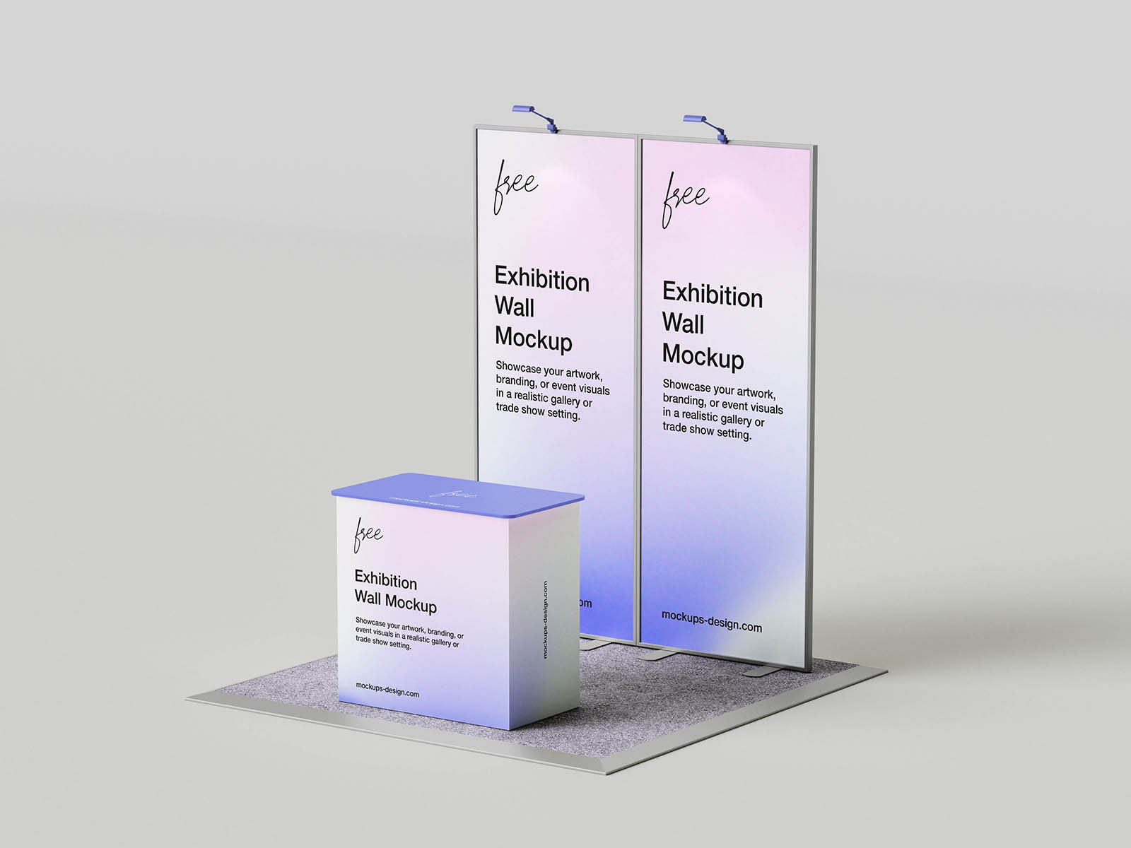 Free Modern Exhibition Wall Mockup PSD Template