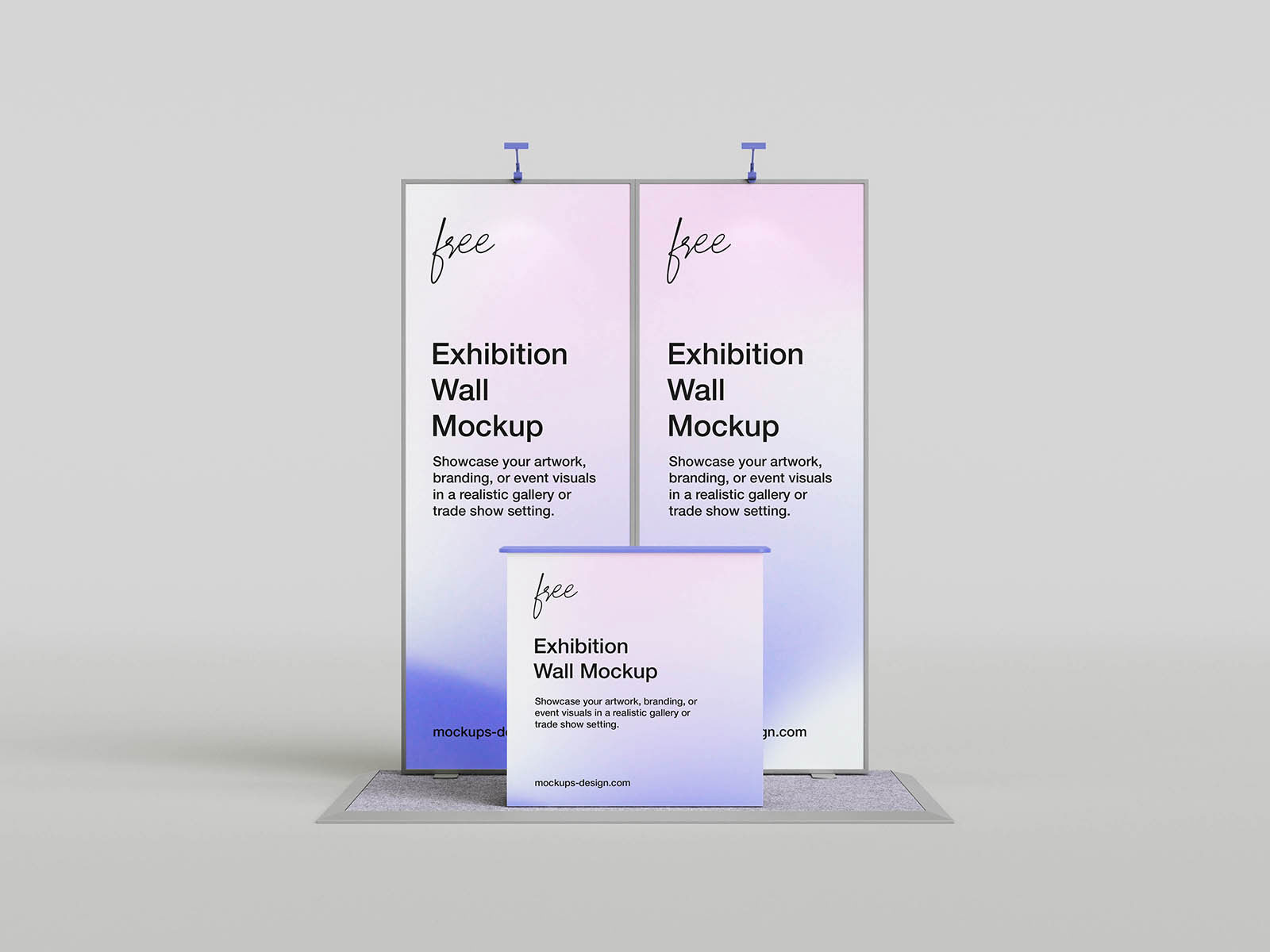 Free Modern Exhibition Wall Mockup PSD Template