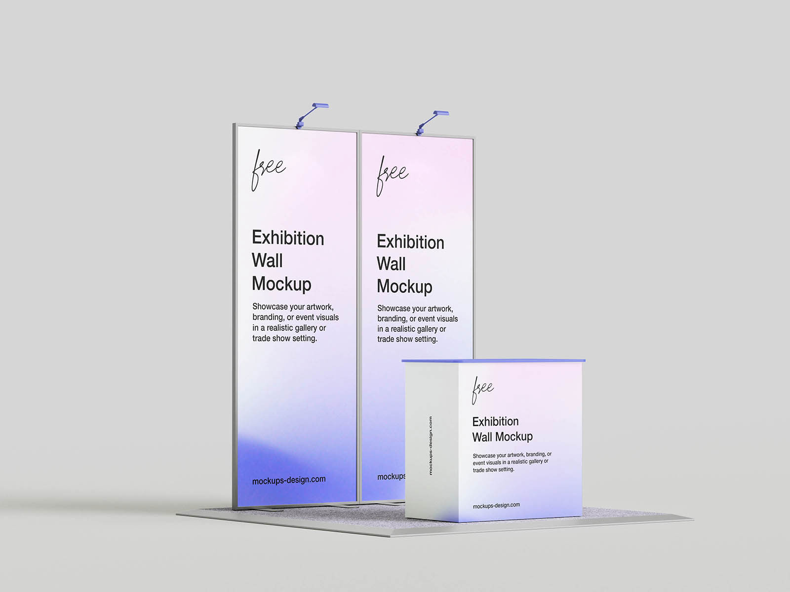 Free Modern Exhibition Wall Mockup PSD Template