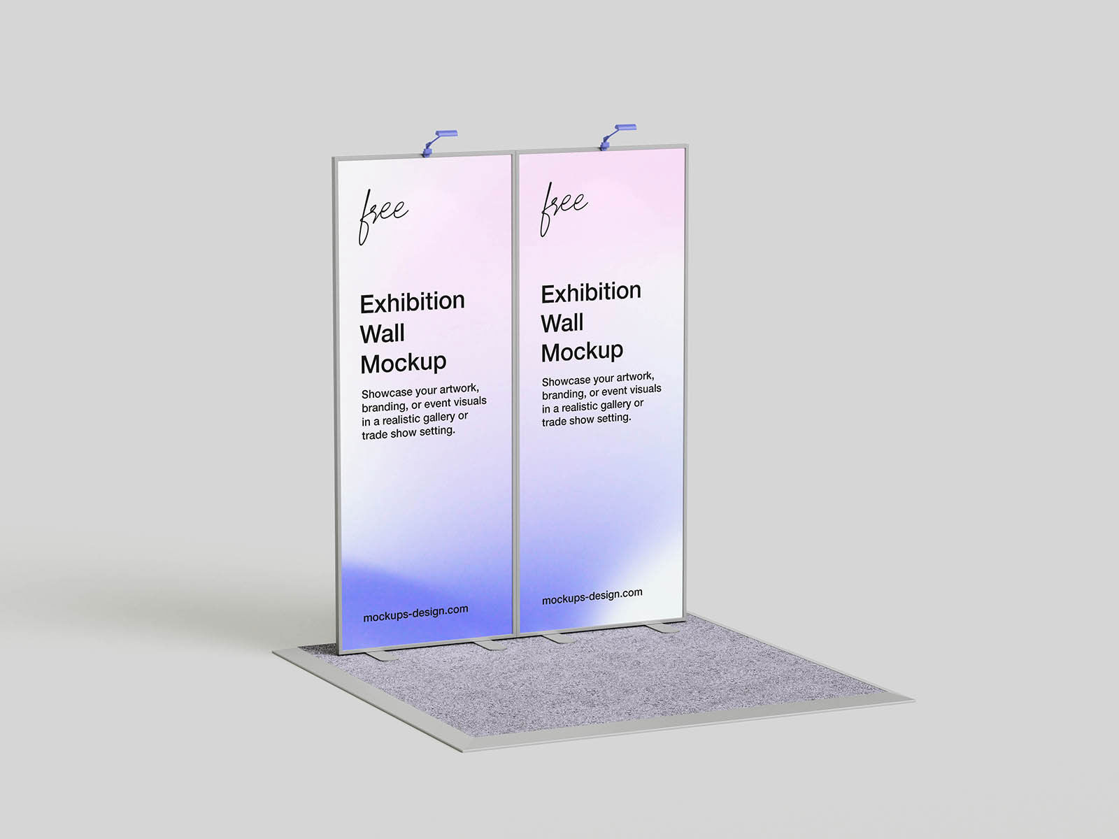 Free Modern Exhibition Wall Mockup PSD Template
