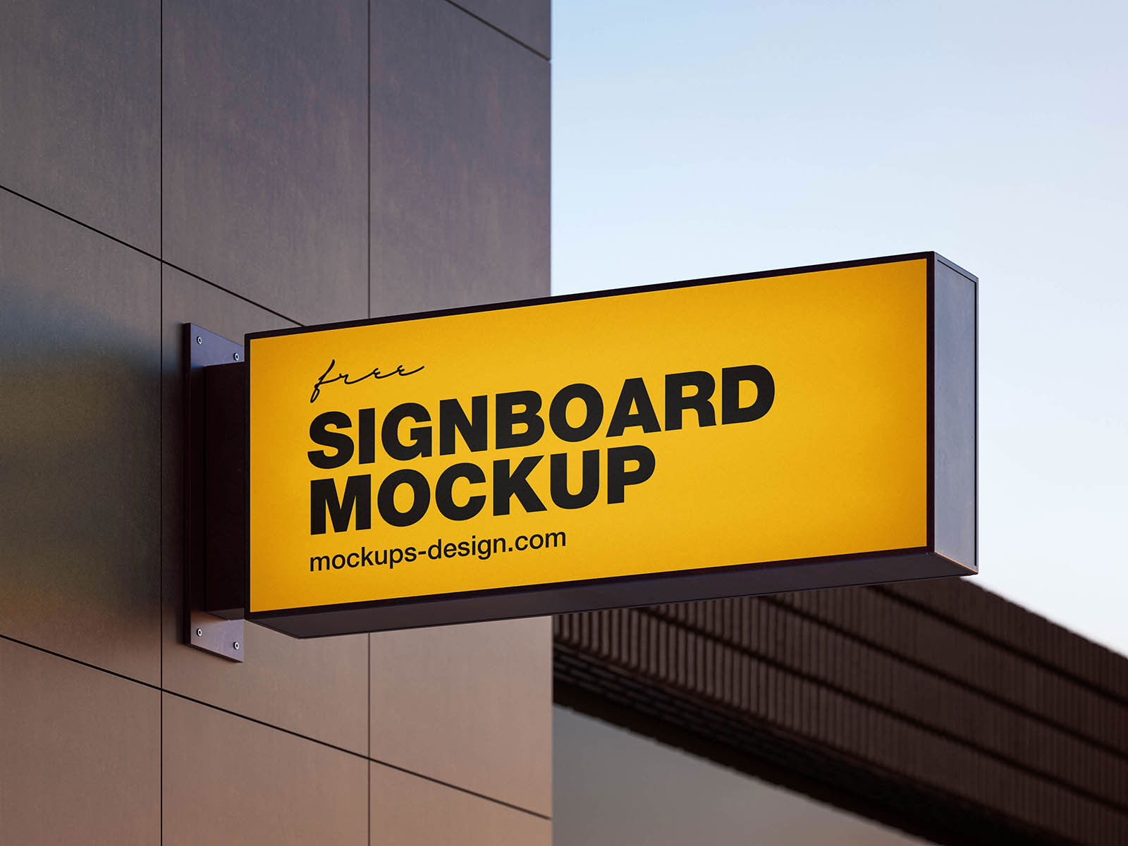 Free Modern Signboard Mockup PSD Template