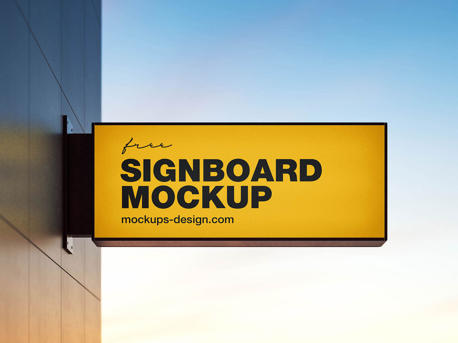 Free Modern Signboard Mockup PSD Template