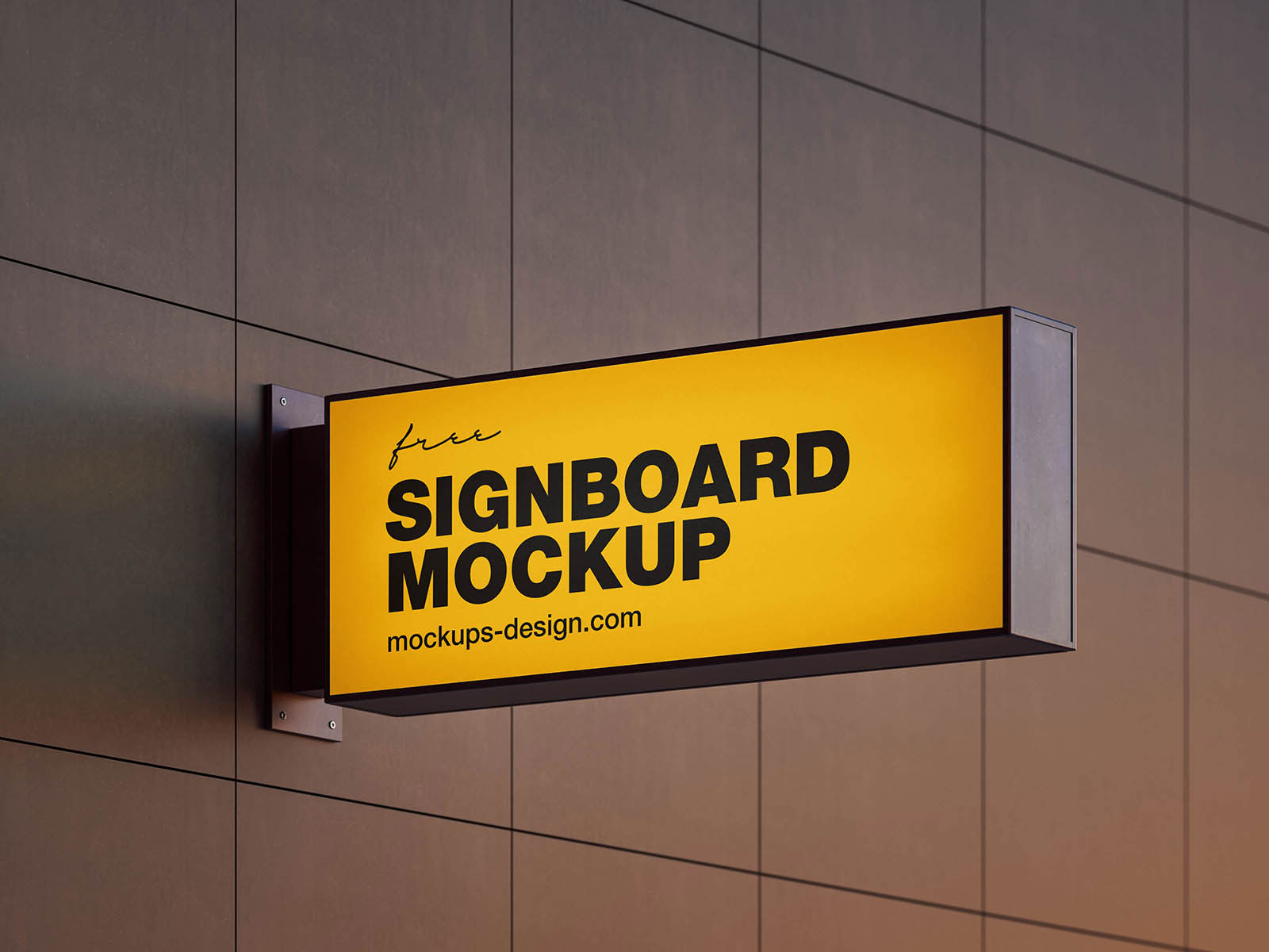 Free Modern Signboard Mockup PSD Template
