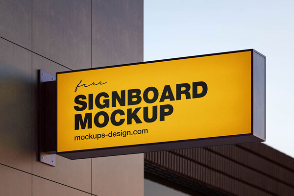 Free Modern Signboard Mockup PSD Template