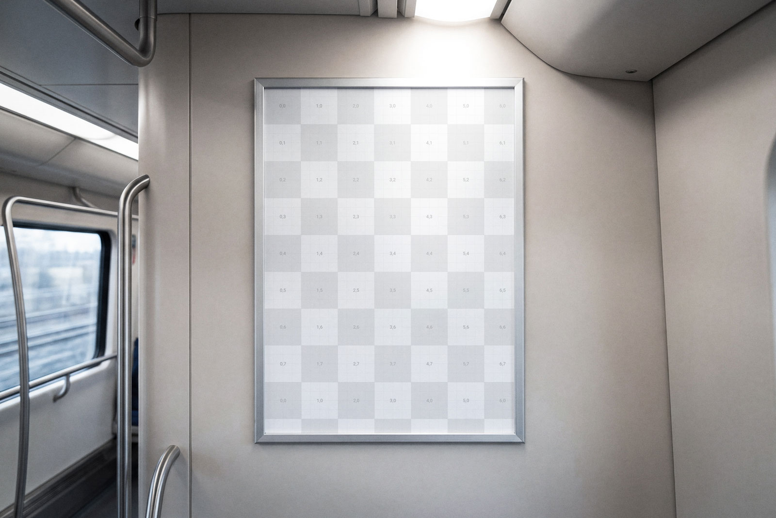 Free Modern Train Poster Mockup PSD Template