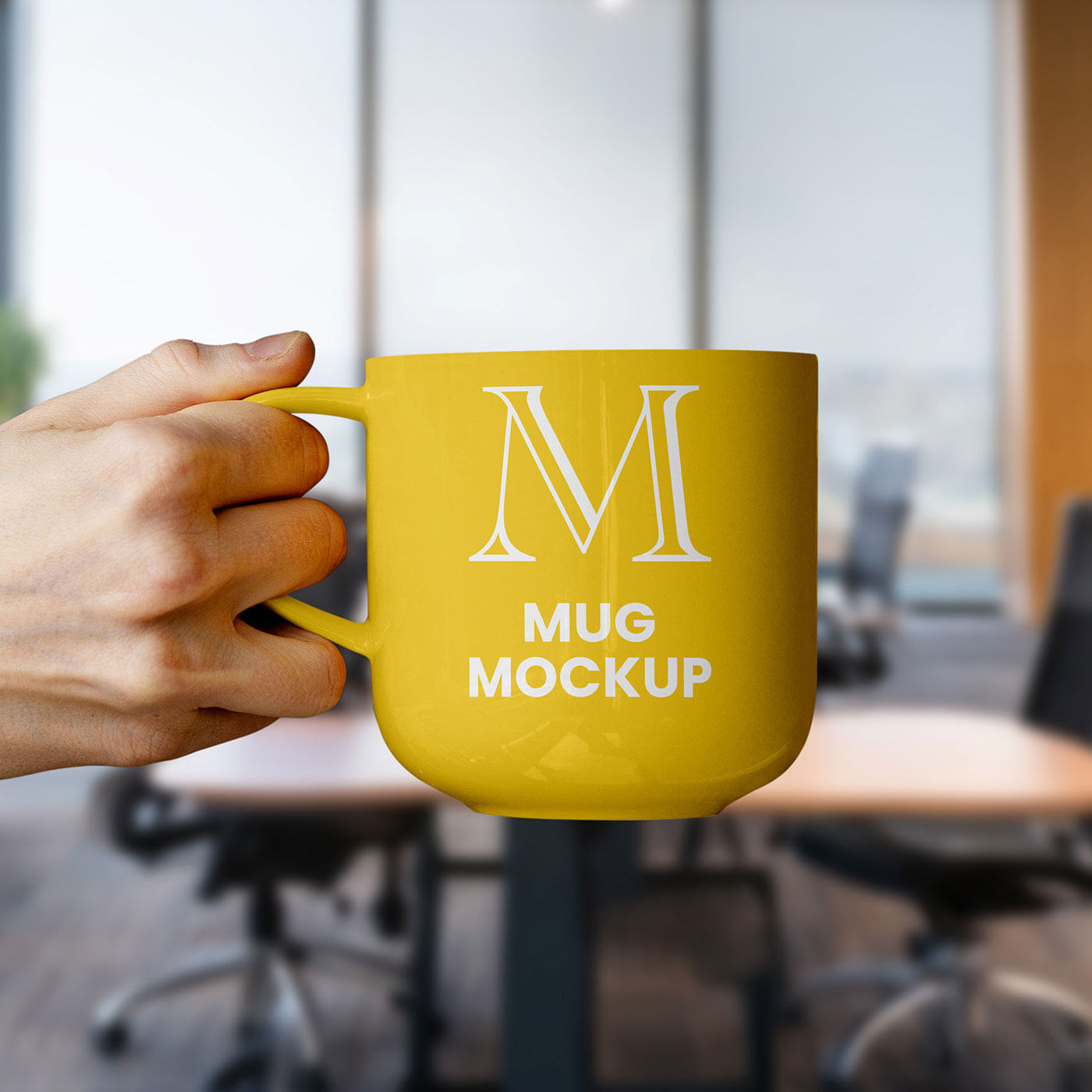 Free Office Ceramic Mug Mockup PSD Template