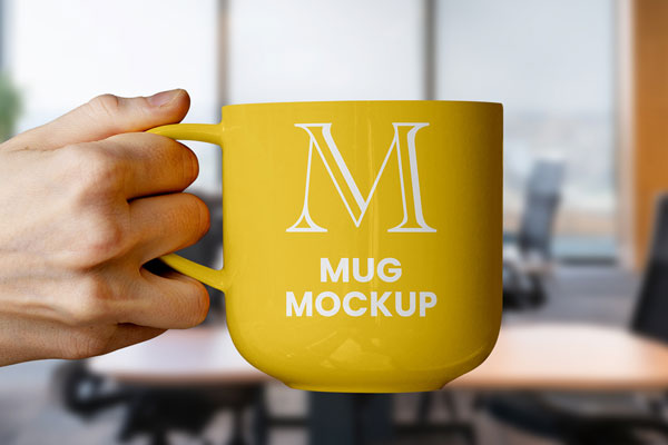 Free Office Ceramic Mug Mockup PSD Template