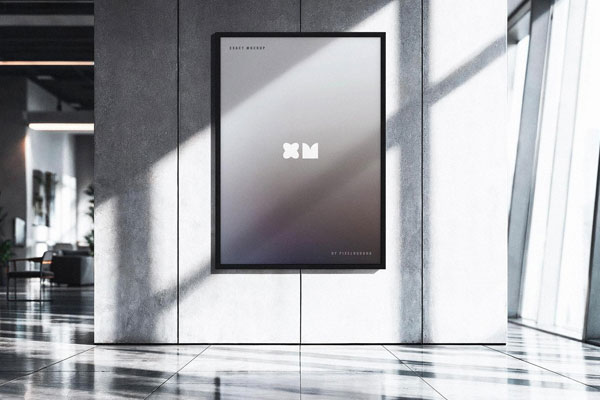Free Office Poster Mockup PSD Template