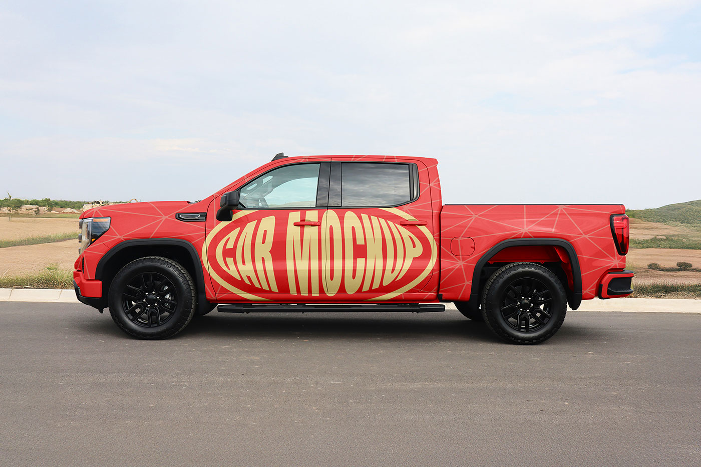 Free Outdoor Pick Up Truck Mockup PSD Template