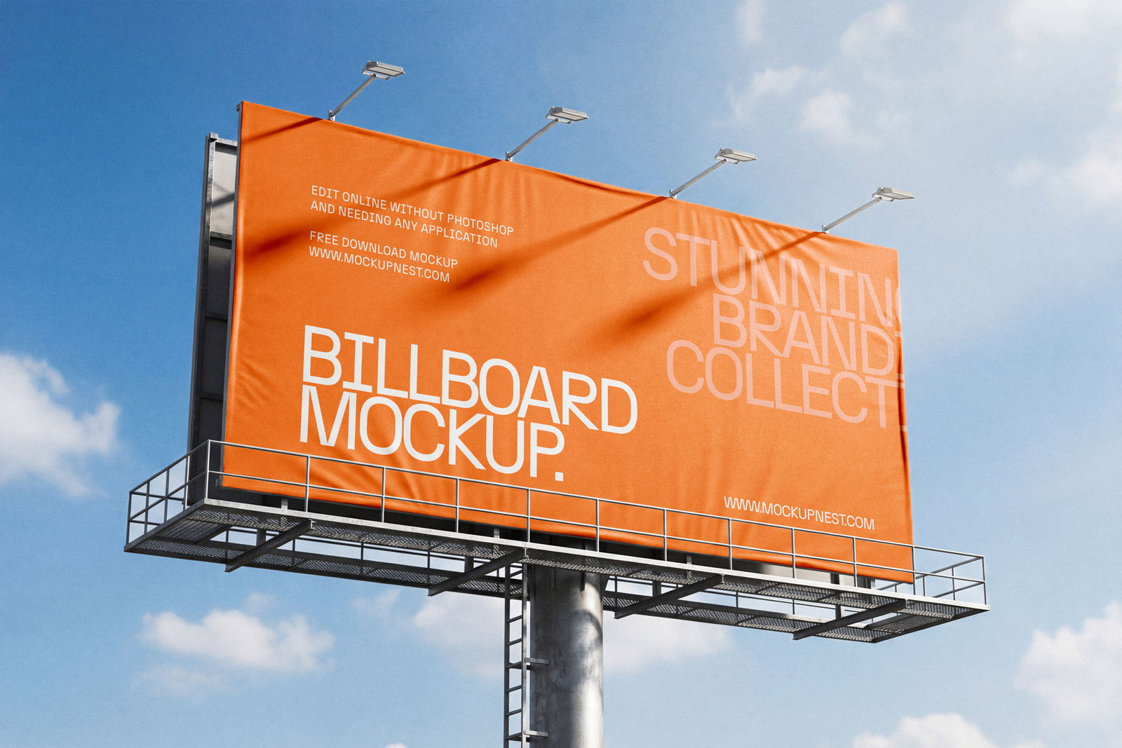 Free Outdoor Sky Billboard Mockup PSD Template