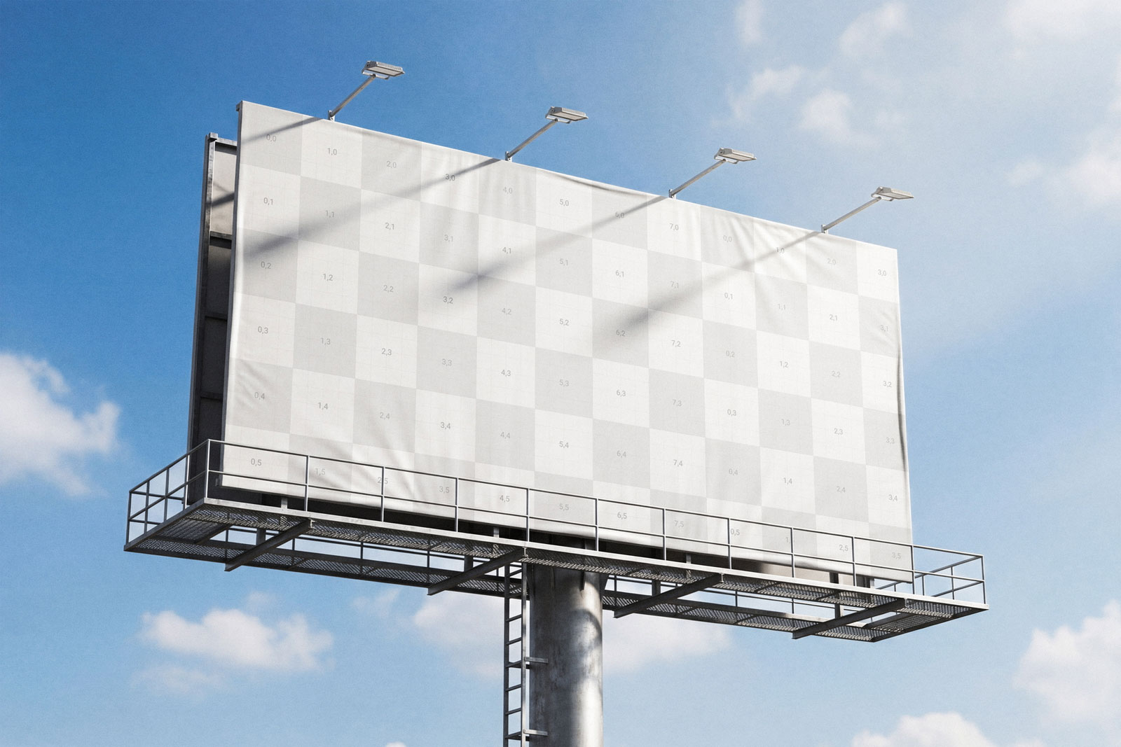 Free Outdoor Sky Billboard Mockup PSD Template